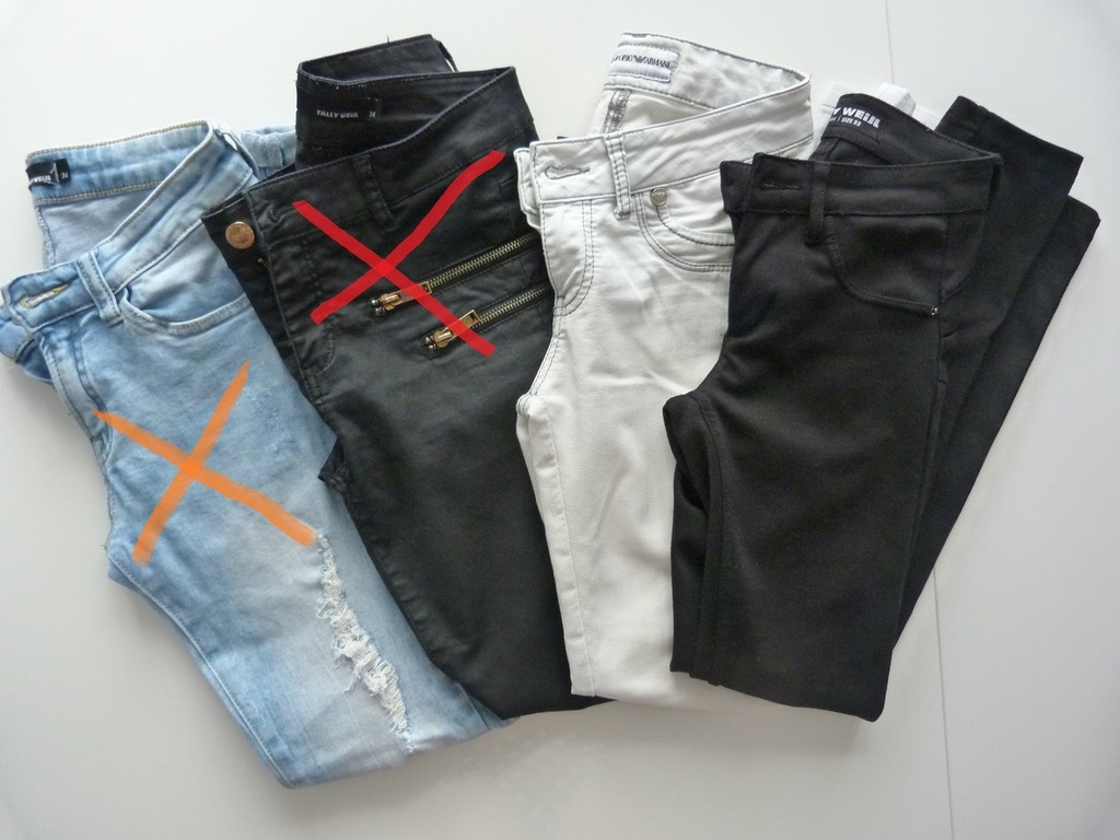 Zestaw spodni xs s 34 tally weijl jeansy 32
