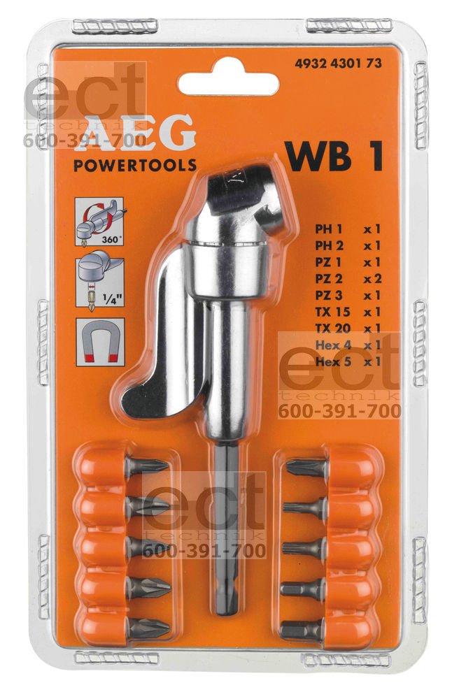 AEG NASADKA KĄTOWA DO WKRĘTARKI + BITY WB1 Wwa 7221915791