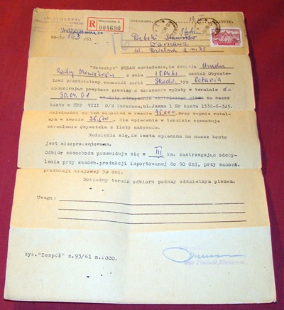 Przydział Motozbyt URM Skoda Octavia 1961