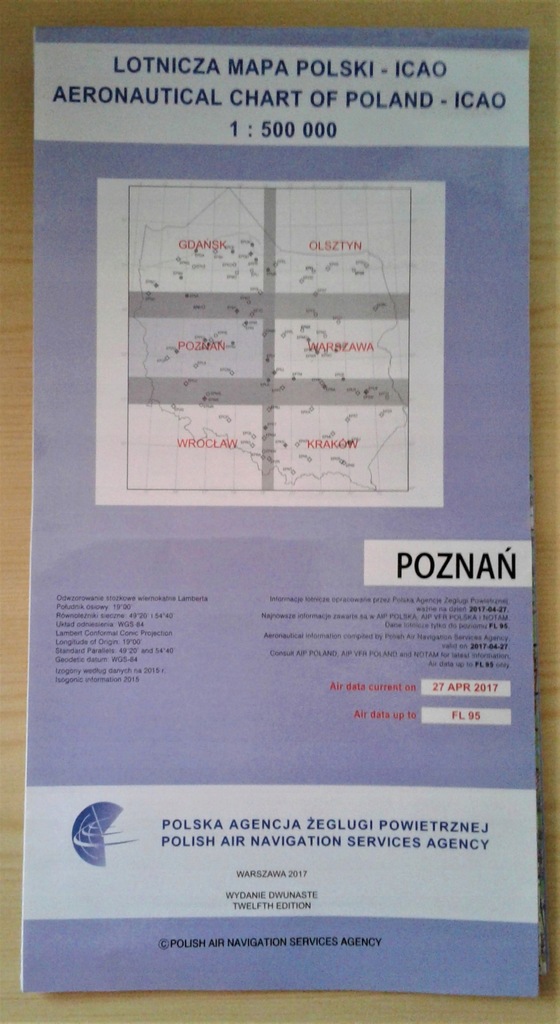 Mapa lotnicza VFR Polska - Poznań, PAŻP.