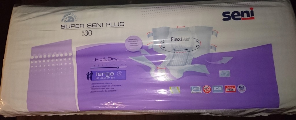 PAMPERSY DLA DOROSŁYCH SUPER SENI PLUS 3 30 szt