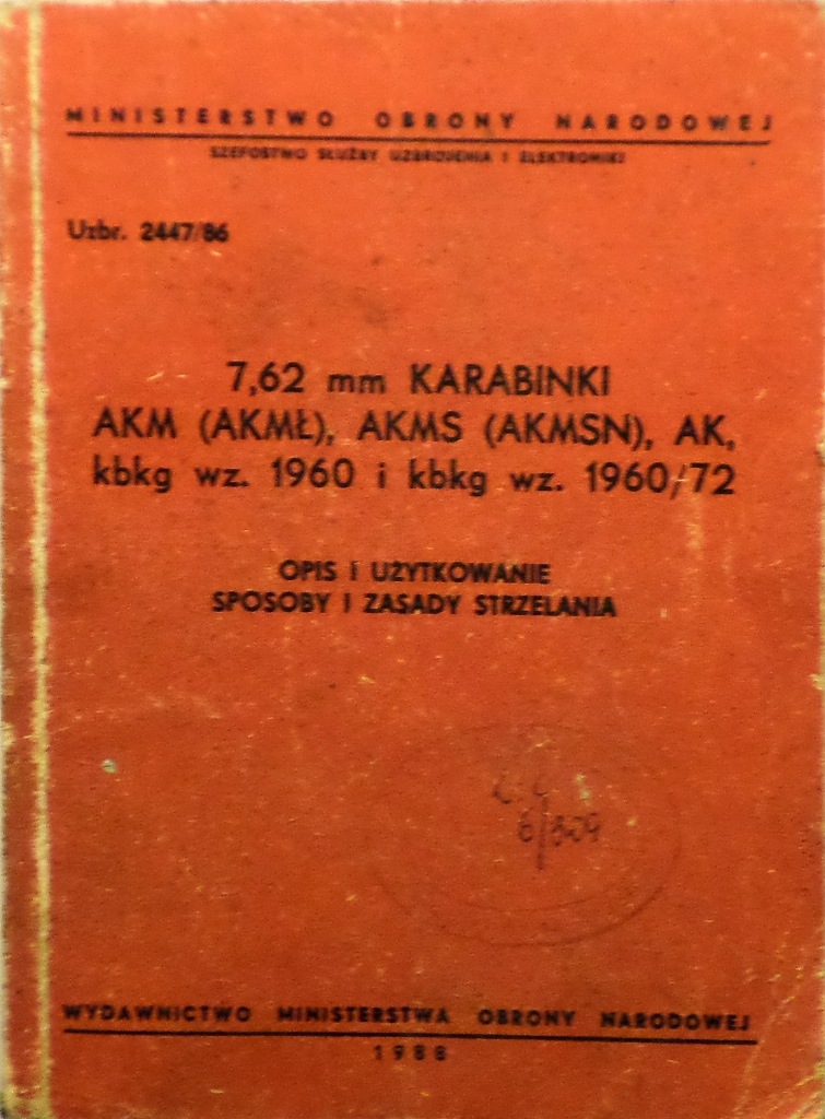 7,62 mm karabinki AKM (AKMŁ), AKMS (AKMSN), AK, kb