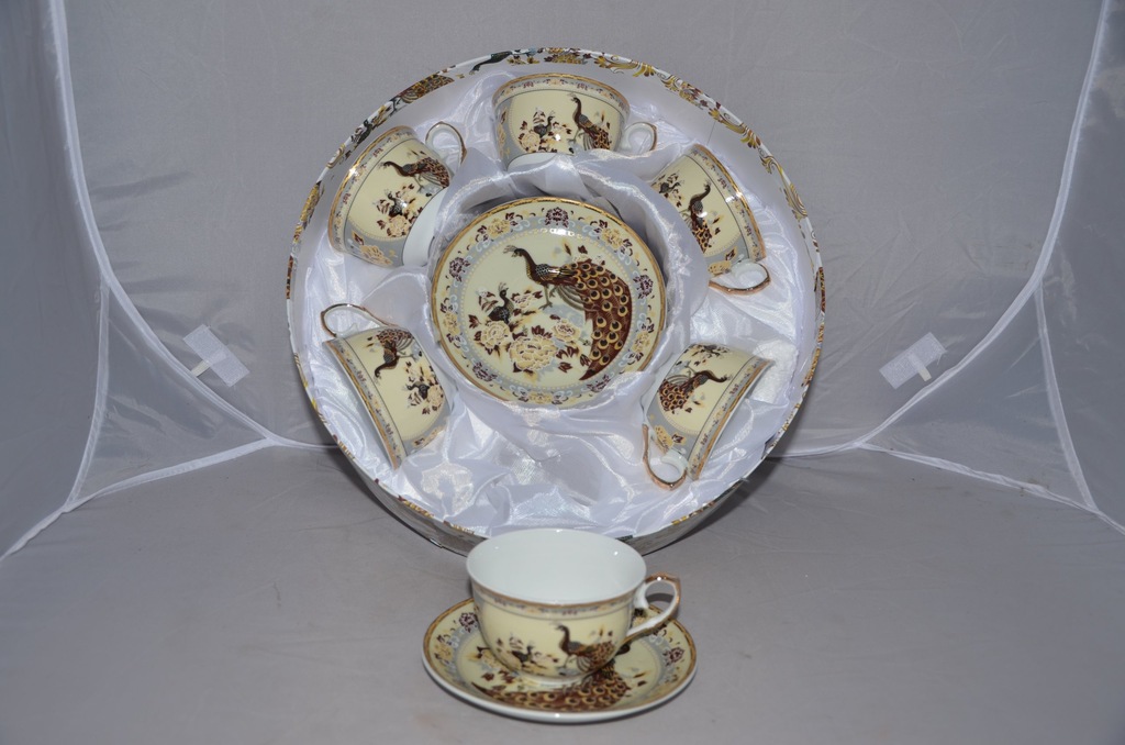 KOMPLET FILIŻANKA I SPODEK 6SZT CHIŃSKA PORCELANA