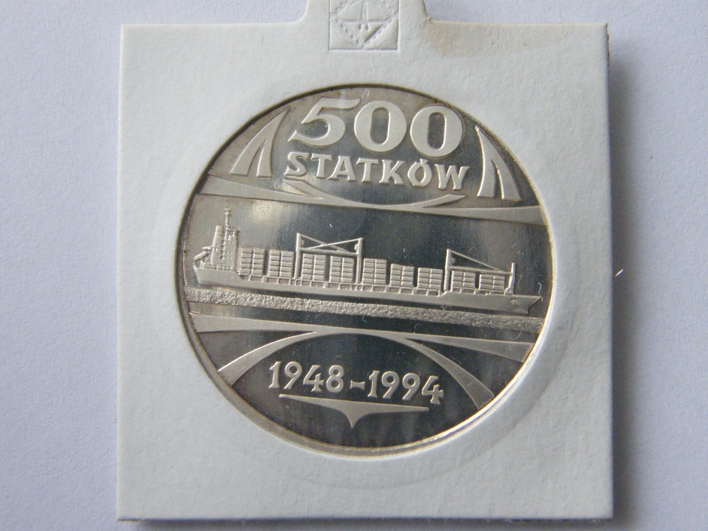 Numizmat 500 statków Stocznia Szczecińska srebro