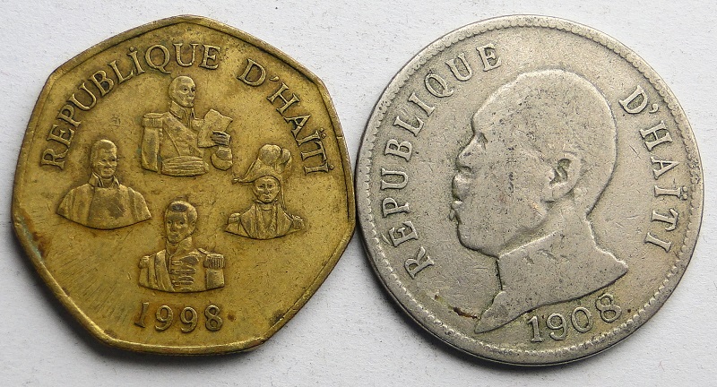 1908-1998 Haiti 5 gourde 50 centymów