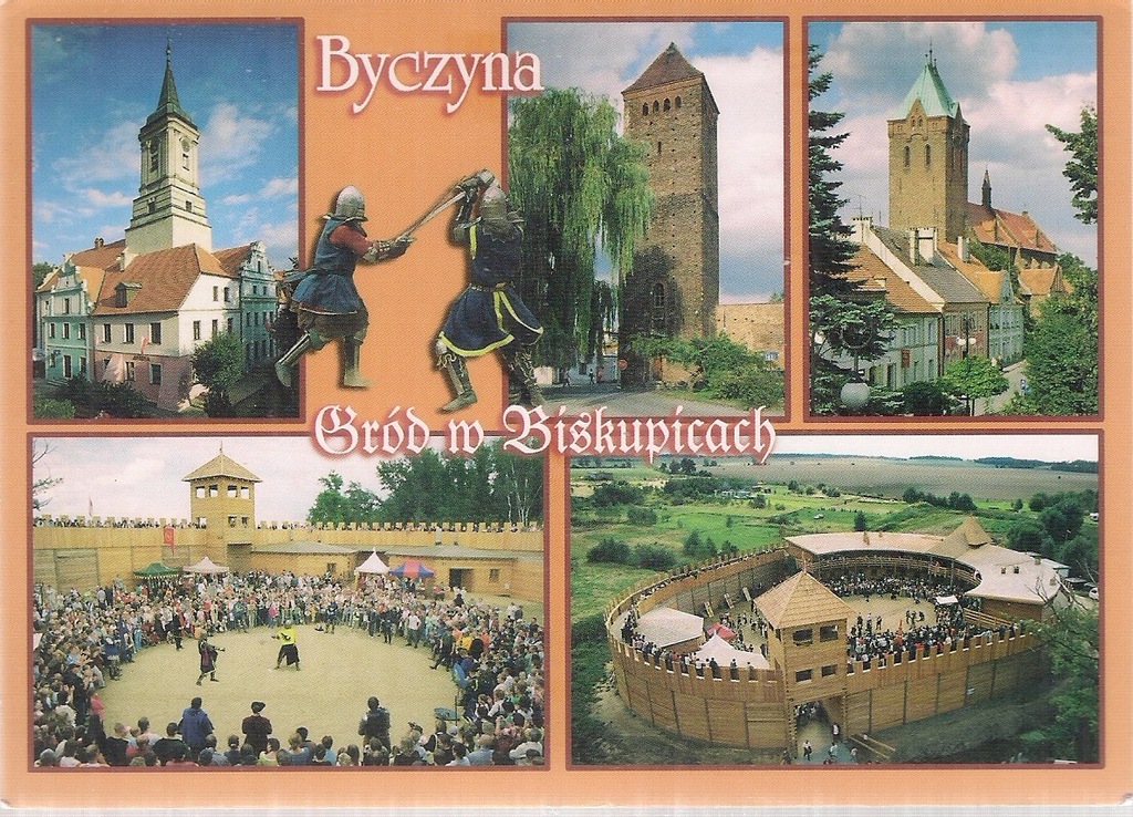 pocztówka BYCZYNA Zamek Turniej rycerski Wieża