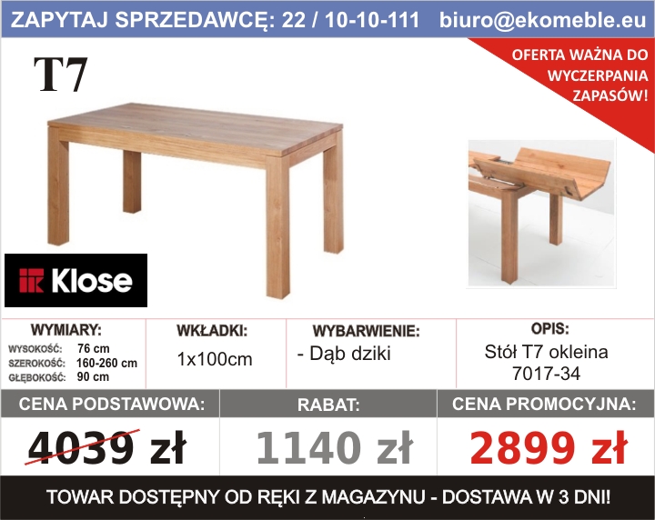 Klose - Stół T7 7017-34