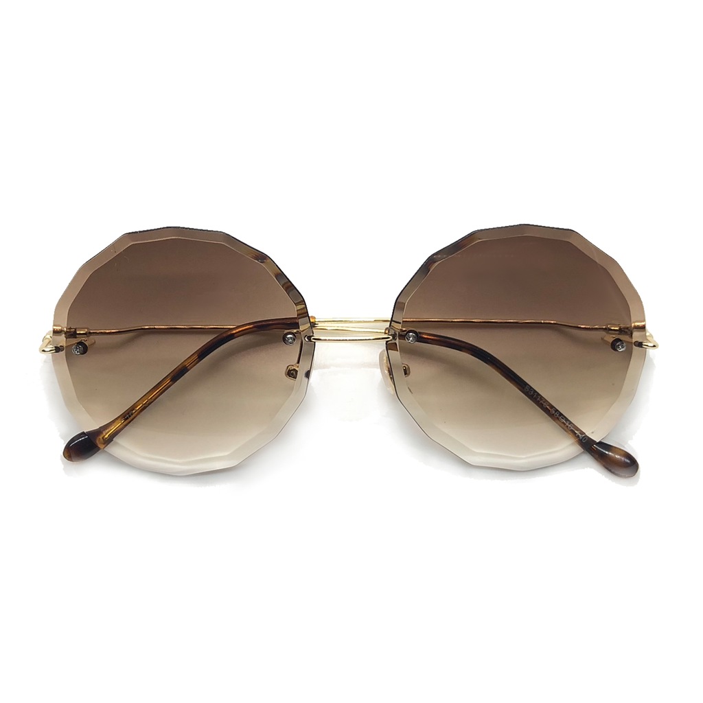 Okulary Lenonki BOHO Duże Chloe retro brązowe HIT