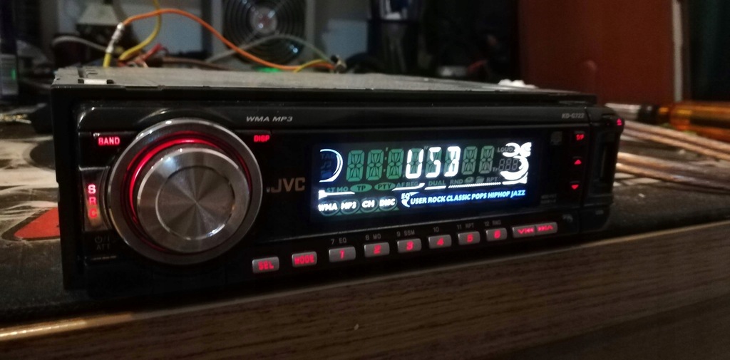 Radio samochodowe JVC KD-G722 winda USB AUX 3x RCA