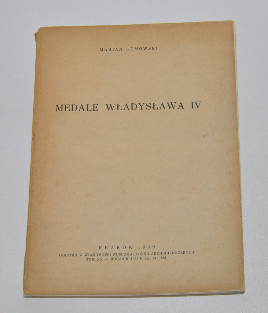 M. Gumowski Medale Władysława IV wyd. 1939