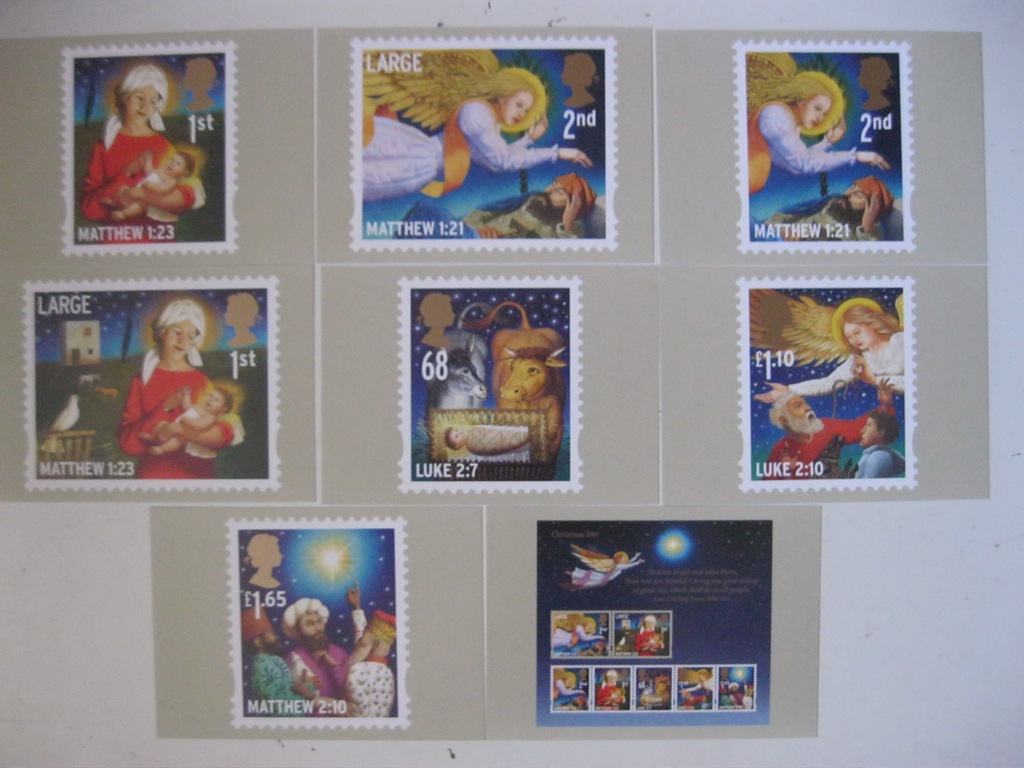 KARTY ROYAL MAIL (UK) - CHRISTMAS -2011 -8 sztuk