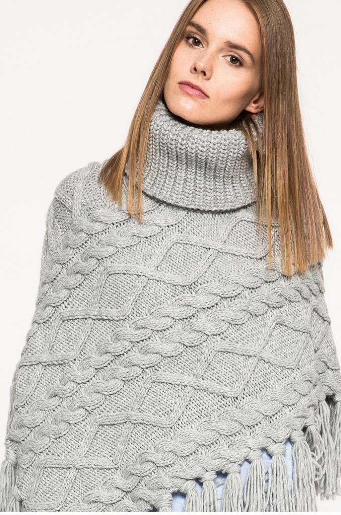 Poncho PONCZO Medicine grube i ciepłe S/M/L ideał!