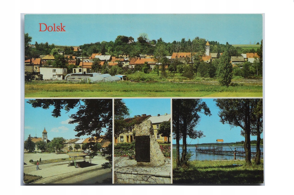 DOLSK - RYNEK,WIDOK NA JEZIORO,KAMIEŃ/POMNIK