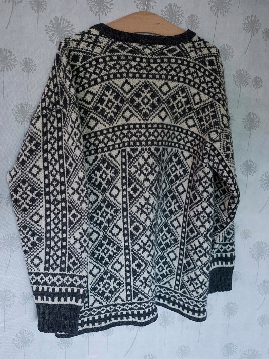 sweter norweski oryginalny 100% wełna hipster