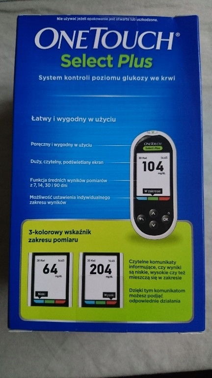 GLUKOMETR ONE TOUCH SELECT PLUS - 7779156221 - oficjalne archiwum Allegro