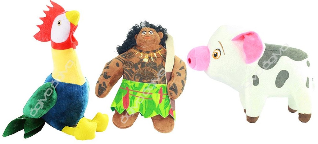 MOANA VAIANA 3 X MASKOTKI Świnka PUA MAUI Hei