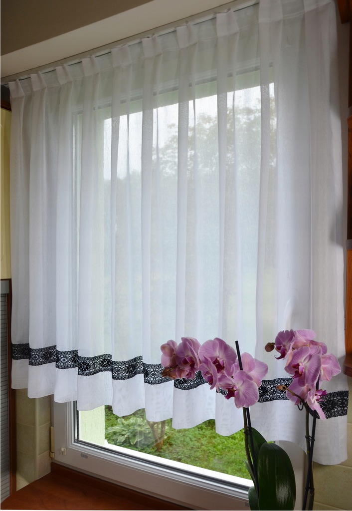 Firana firany gotowe batyst firanki kuchni po 10cm - 7566727968