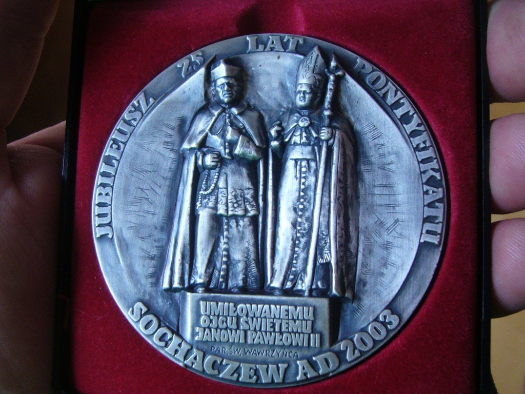 Medal Jan Paweł II 70mm ,srebrzony