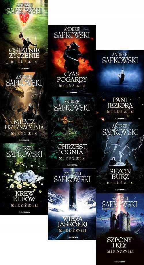 SAPKOWSKI - pakiet 9x WIEDŹMIN + trylogia husycka