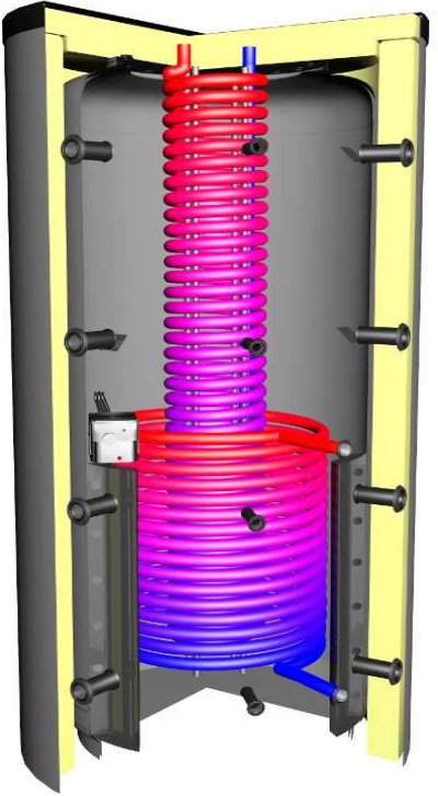 Bufor spiro PSHS 800l węż CWU zbiornik buforowy 1w