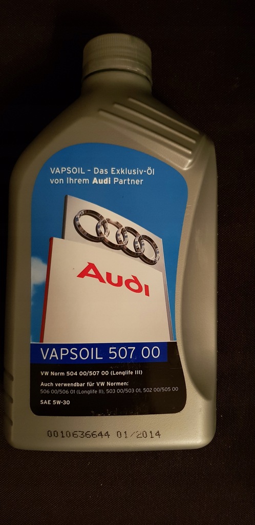 OLEJ SILNIKOWY SYNTETYCZNY AUDI VAPSOIL 507 00 1L.