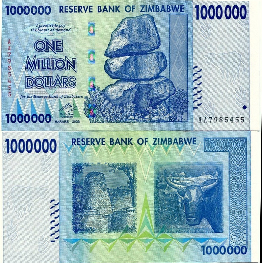 # ZIMBABWE - 1 MILION DOLARÓW - 2008 P77 UNC AA