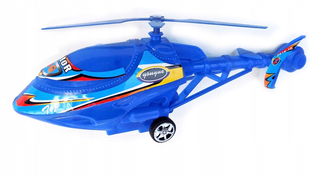 HELIKOPTER z napędem na sznurek zabawka niebieski