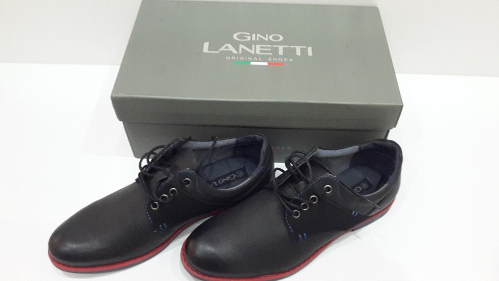 Buty Męskie GINO LANETTI rozmiar 40 czarne NOWE