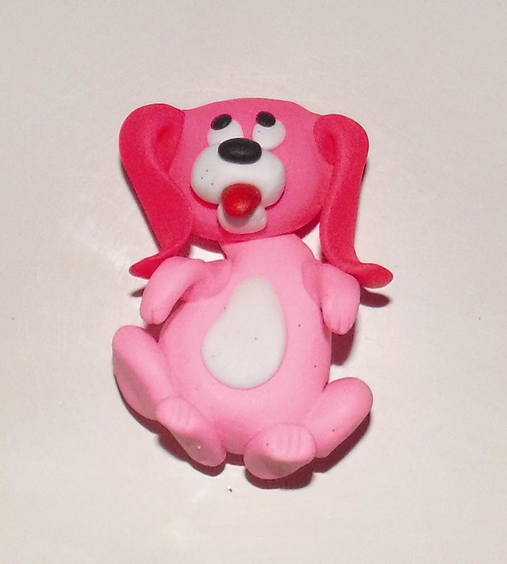 Magnes na lodówkę 3D - Różowy pies