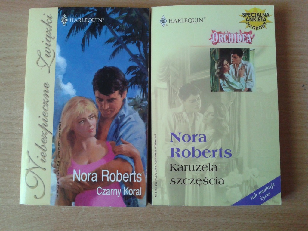 2X NORA ROBERTS CZARNY KORAL KARUZELA SZCZĘŚCIA