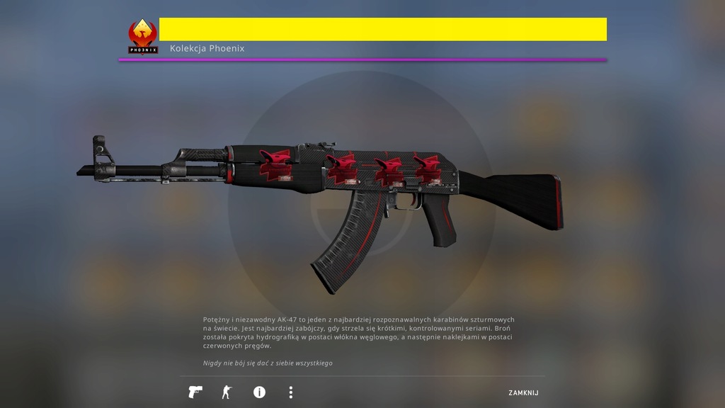 AK-47 Czerwona linia Redline FT CS:GO SKÓRKA SKIN