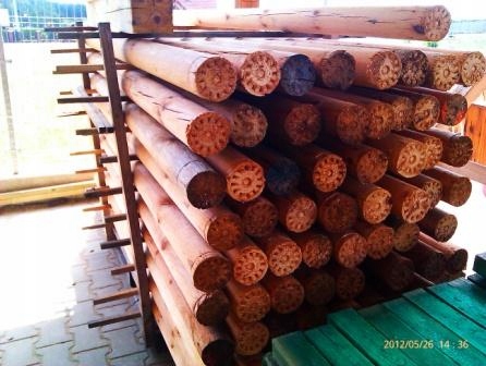 Słupki drewniane bale pale paliki toczone 2,5-2,6m