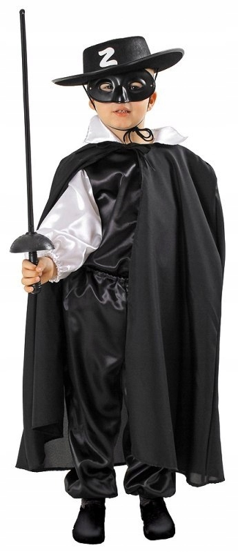 STRÓJ ZORRO PELERYNA Z MASKĄ KOSTIUM PRZEBRANIE