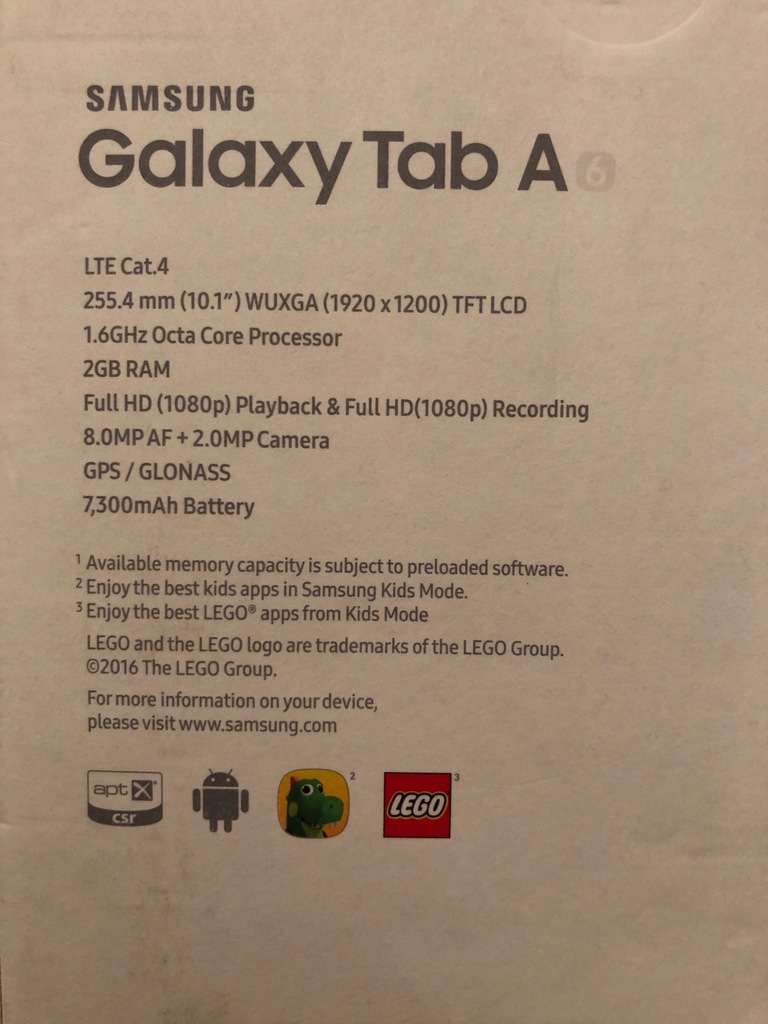 tablet samsung galaxy tab a 6