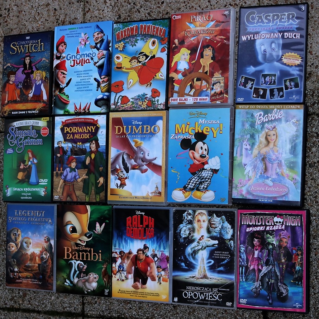 BAJKI DVD DISNEY, PIXAR, JETIX, 100 TYTUŁÓW.