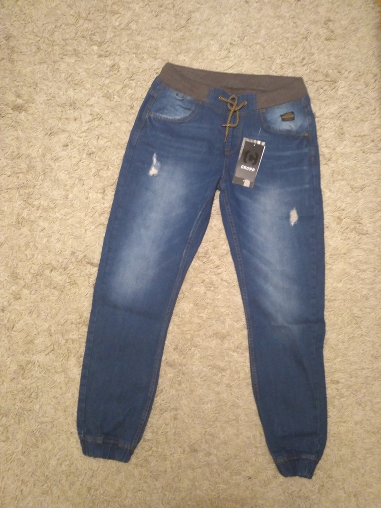 Męskie spodnie jeansowe joggery, Cropp, r. W32 L34