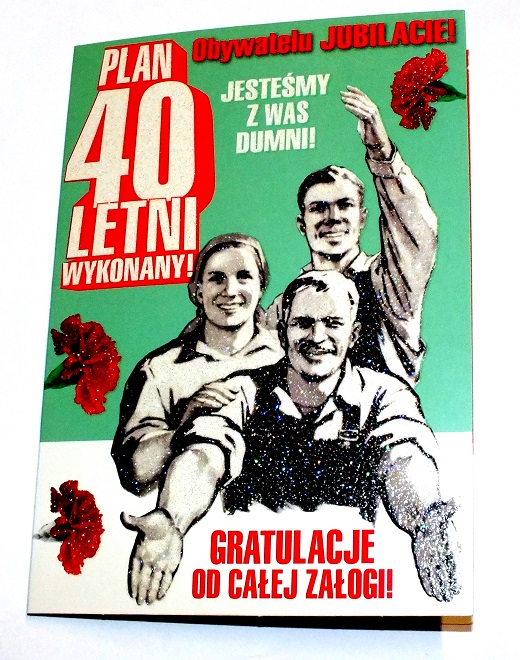 KARTKA życzenia śmieszne PRL urodziny 40 plan