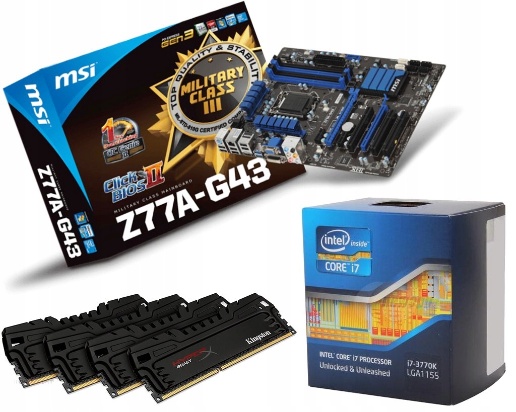 i7-3770K + Z77A-G43 + 16 GB DDR3 Kingston 2400 XMP