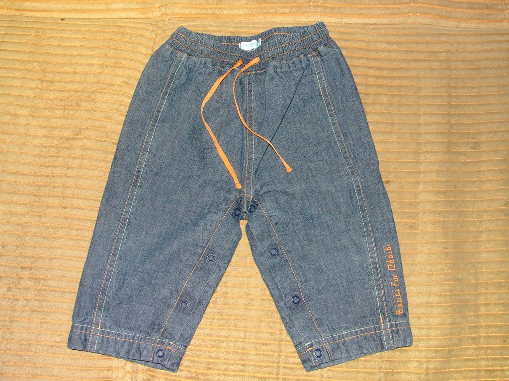 Ciepłe spodnie spodenki jeans rozm 74 80 [551]