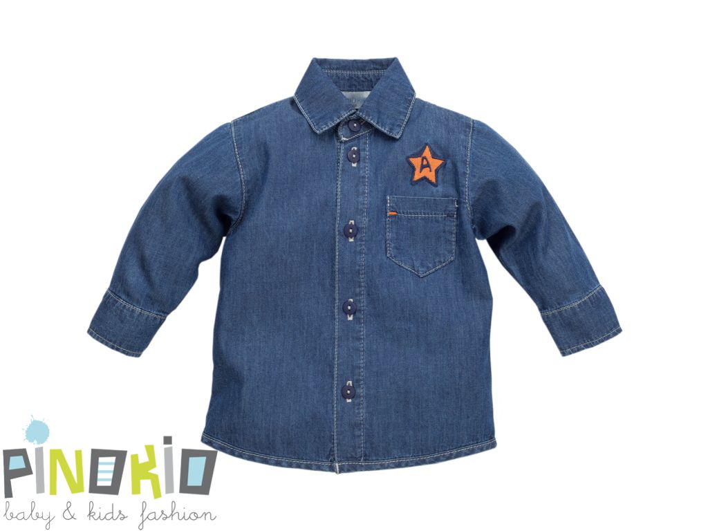 Koszula jeansowa XAVIER bawełna - Pinokio - r.86