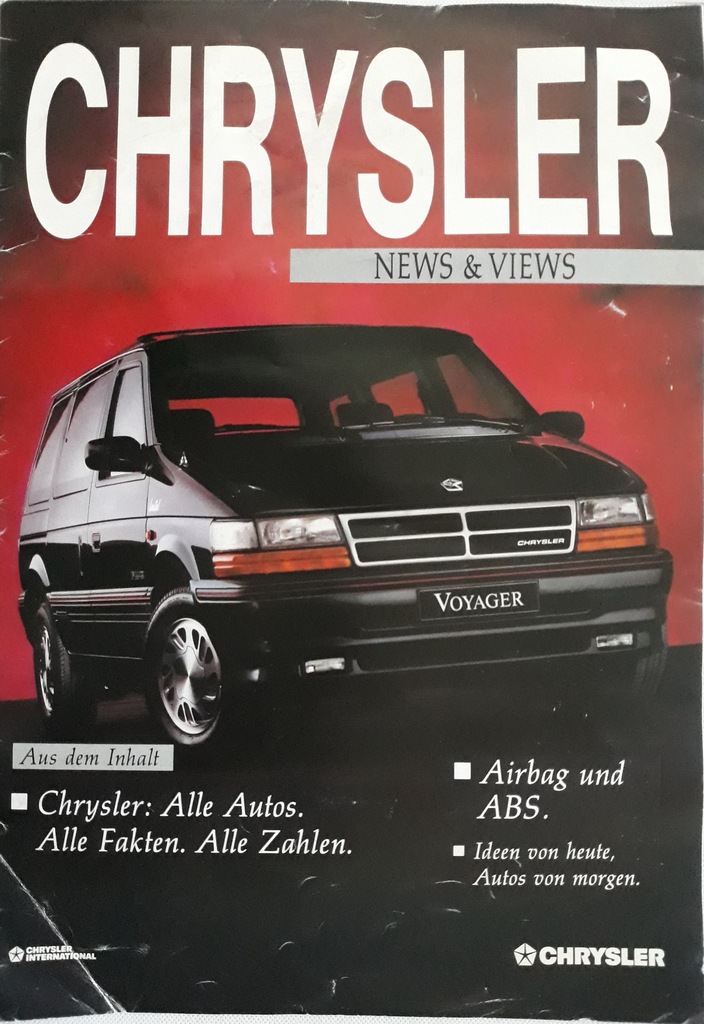 Prospekt katalog CHRYSLER News&Views ok. 1990r