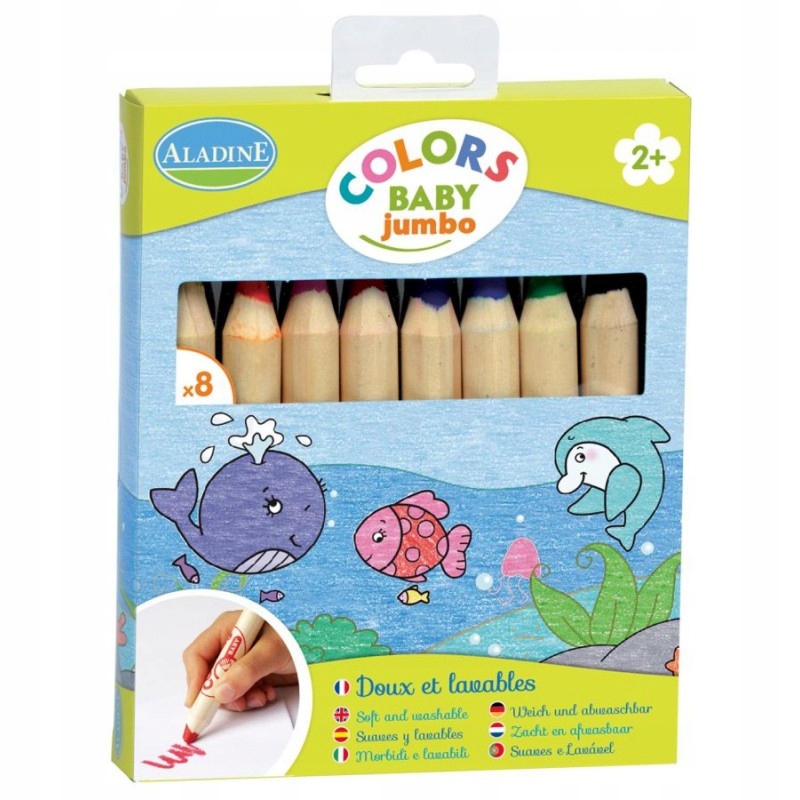 Pierwsze kredki COLORS JUMBO 8 szt. - Aladine