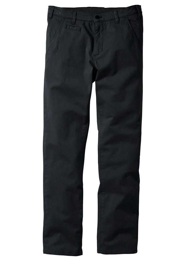 Spodnie ze stretchem chino Slim F czarny 25 925205