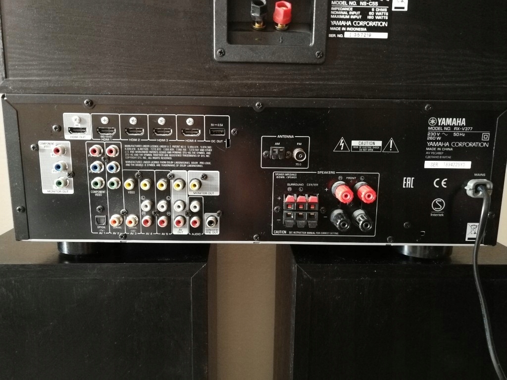 Kino Domowe YAMAHA RXV377 amplituner +5 głośników 7483488131