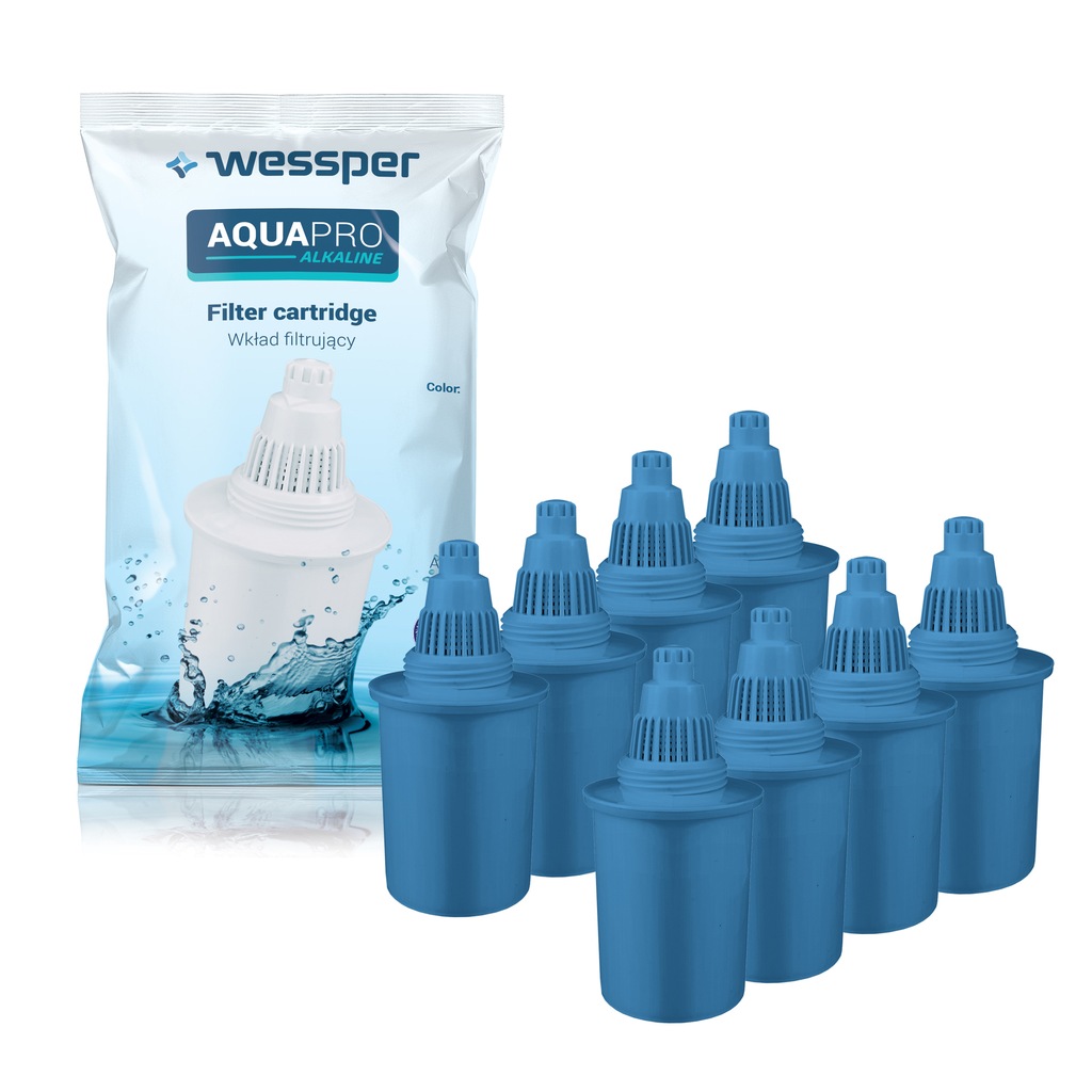 8x FILTR WODY ALKALICZNY WKRĘCANY DZBANKA WESSPER