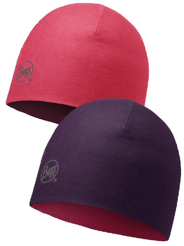 Buff Czapka dwustronna z Wełny Merino PLUM