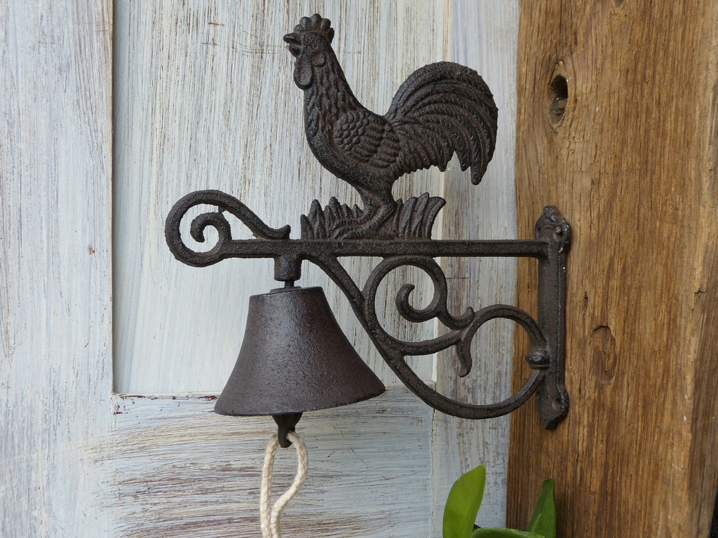 ZIK retro dzwonek żeliwo shabby chic VINTAGE KOGUT