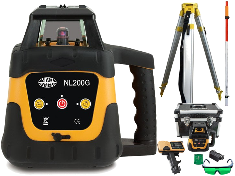NIVEL SYSTEM NL200G LASER OBROTOWY ZIELONY ZESTAW