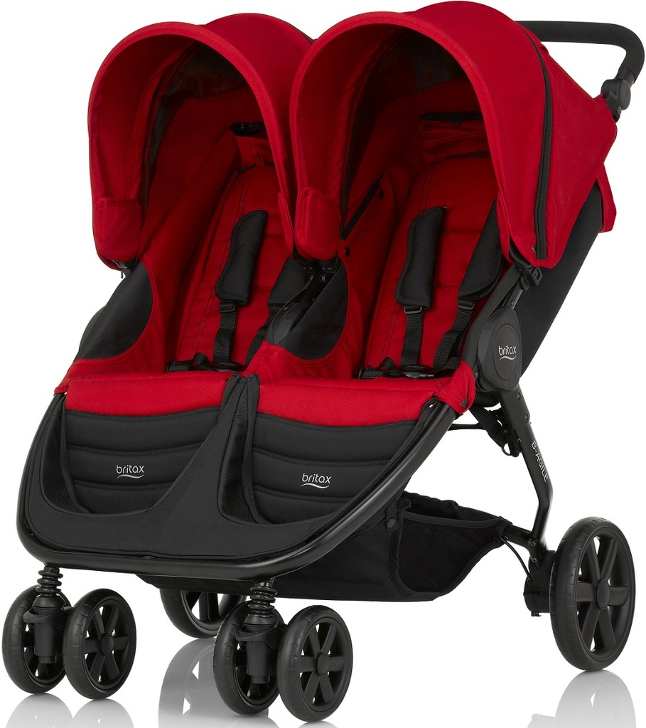 BRITAX B-AGILE DOUBLE BLIŹNIAK SPACERÓWKA RED PROM