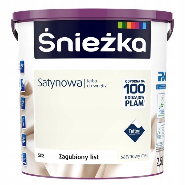 Śnieżka Satynowa 5L 503 zagubiony list farba latek